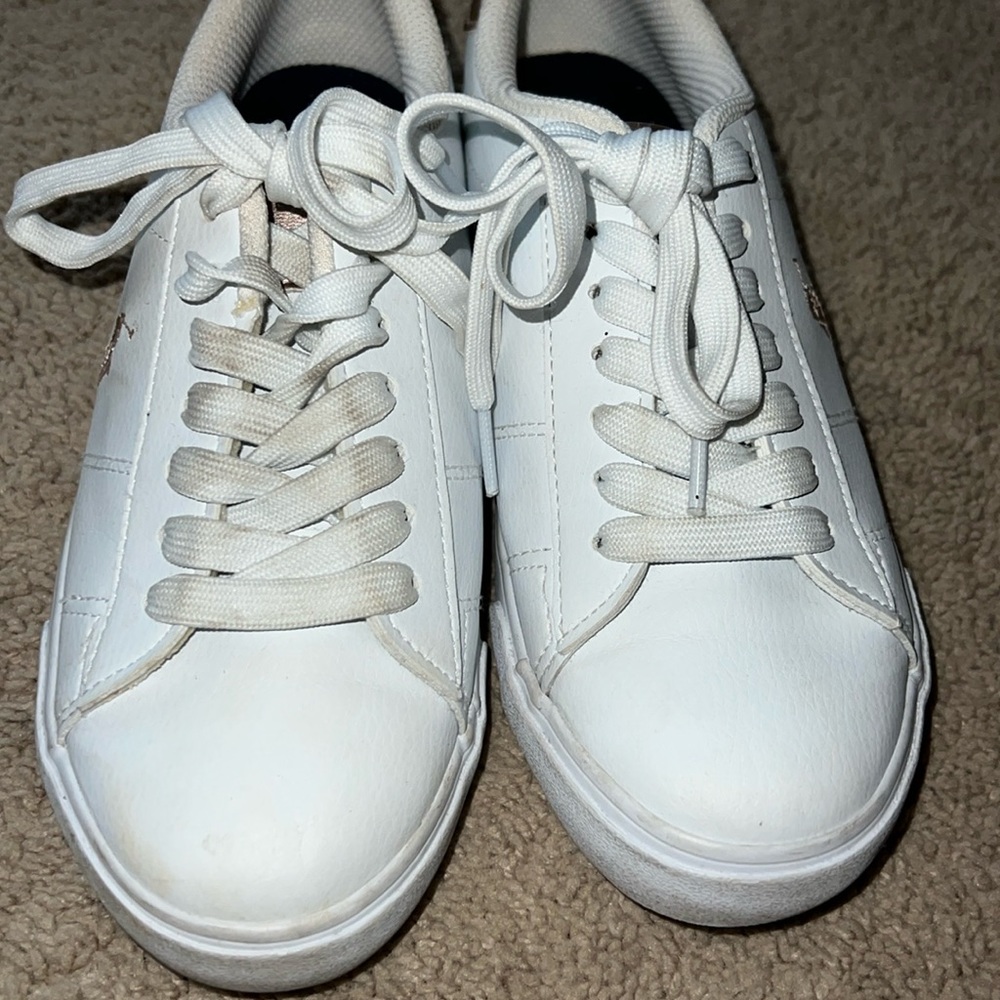 All white leather Polo shoes
